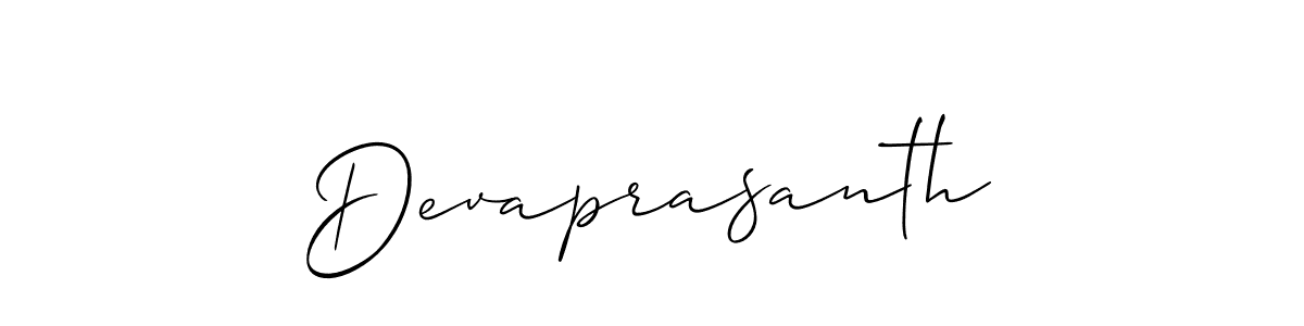 Make a beautiful signature design for name Devaprasanth. With this signature (Allison_Script) style, you can create a handwritten signature for free. Devaprasanth signature style 2 images and pictures png