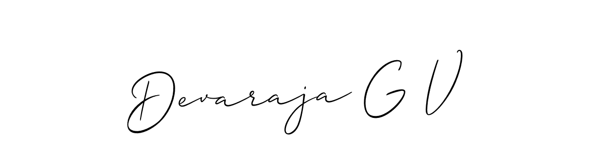 How to make Devaraja G V signature? Allison_Script is a professional autograph style. Create handwritten signature for Devaraja G V name. Devaraja G V signature style 2 images and pictures png