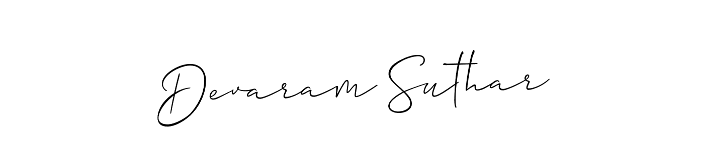 How to make Devaram Suthar signature? Allison_Script is a professional autograph style. Create handwritten signature for Devaram Suthar name. Devaram Suthar signature style 2 images and pictures png