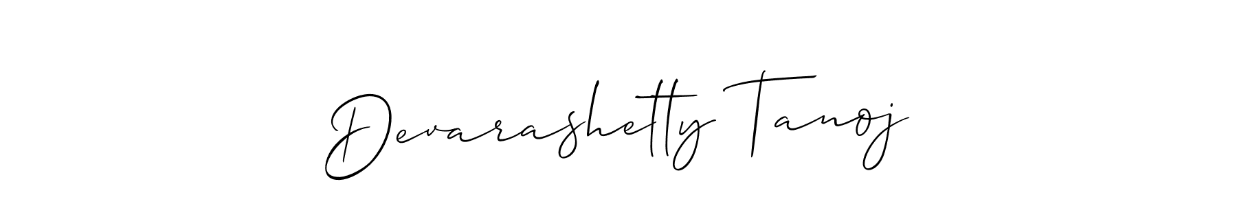 Create a beautiful signature design for name Devarashetty Tanoj. With this signature (Allison_Script) fonts, you can make a handwritten signature for free. Devarashetty Tanoj signature style 2 images and pictures png