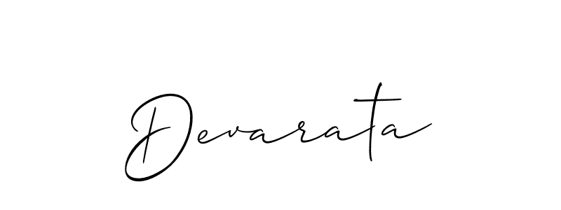 The best way (Allison_Script) to make a short signature is to pick only two or three words in your name. The name Devarata include a total of six letters. For converting this name. Devarata signature style 2 images and pictures png