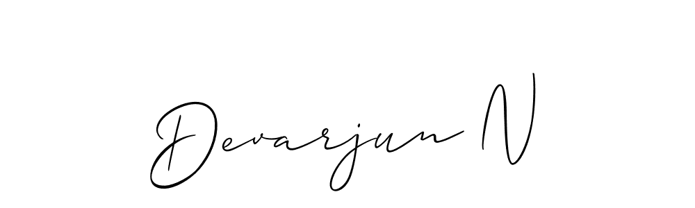 Design your own signature with our free online signature maker. With this signature software, you can create a handwritten (Allison_Script) signature for name Devarjun N. Devarjun N signature style 2 images and pictures png
