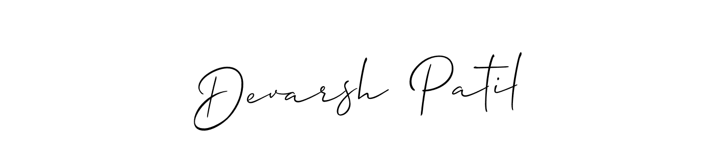 Also we have Devarsh  Patil name is the best signature style. Create professional handwritten signature collection using Allison_Script autograph style. Devarsh  Patil signature style 2 images and pictures png