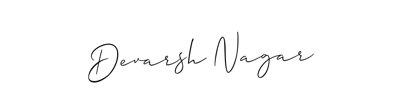 Allison_Script is a professional signature style that is perfect for those who want to add a touch of class to their signature. It is also a great choice for those who want to make their signature more unique. Get Devarsh Nagar name to fancy signature for free. Devarsh Nagar signature style 2 images and pictures png