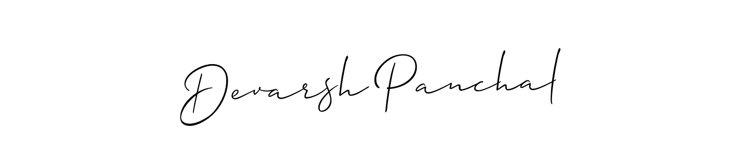 How to make Devarsh Panchal name signature. Use Allison_Script style for creating short signs online. This is the latest handwritten sign. Devarsh Panchal signature style 2 images and pictures png