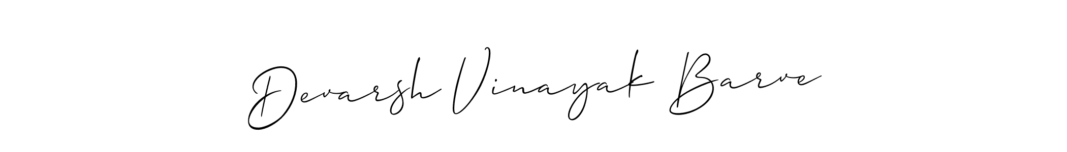 Also we have Devarsh Vinayak Barve name is the best signature style. Create professional handwritten signature collection using Allison_Script autograph style. Devarsh Vinayak Barve signature style 2 images and pictures png