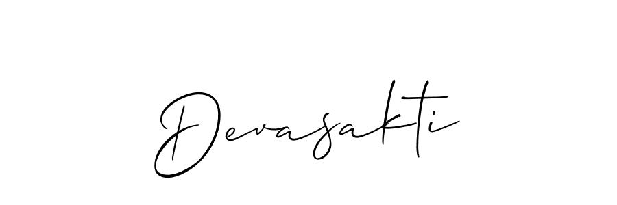 Design your own signature with our free online signature maker. With this signature software, you can create a handwritten (Allison_Script) signature for name Devasakti. Devasakti signature style 2 images and pictures png