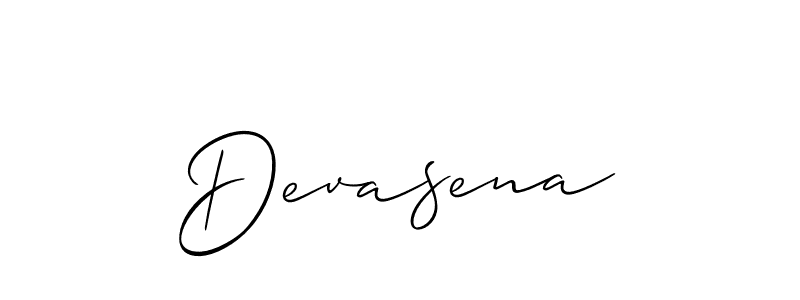 How to make Devasena signature? Allison_Script is a professional autograph style. Create handwritten signature for Devasena name. Devasena signature style 2 images and pictures png