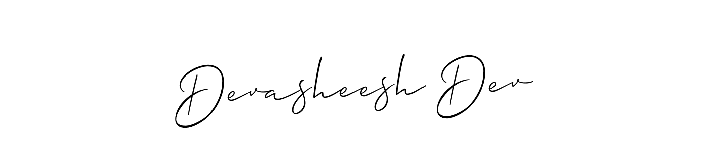 How to make Devasheesh Dev name signature. Use Allison_Script style for creating short signs online. This is the latest handwritten sign. Devasheesh Dev signature style 2 images and pictures png