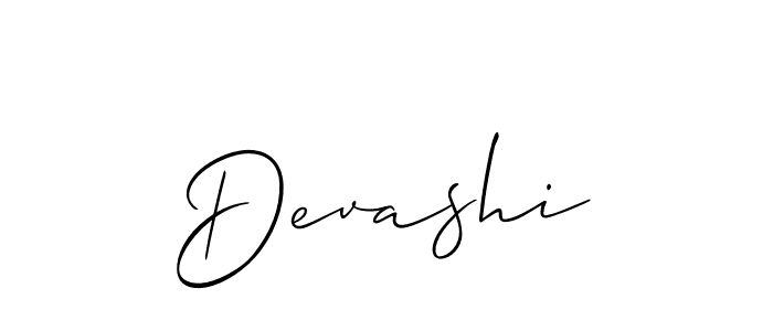 It looks lik you need a new signature style for name Devashi. Design unique handwritten (Allison_Script) signature with our free signature maker in just a few clicks. Devashi signature style 2 images and pictures png