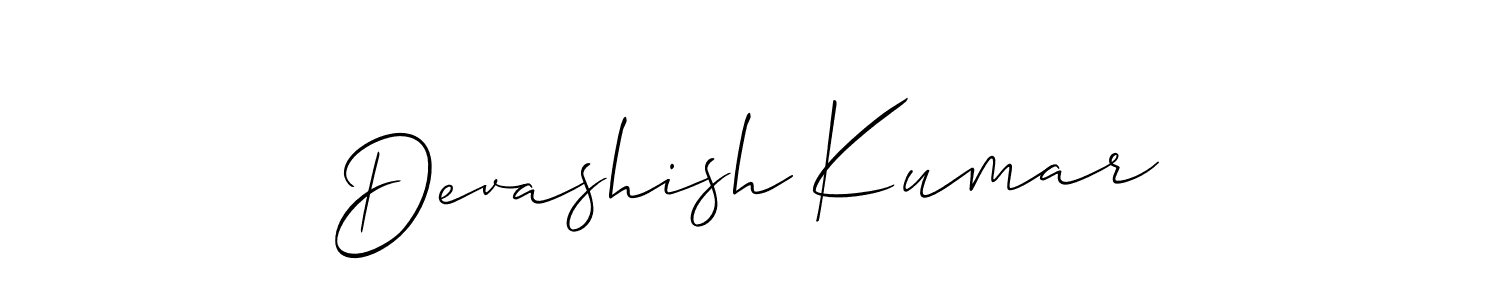 Make a beautiful signature design for name Devashish Kumar. With this signature (Allison_Script) style, you can create a handwritten signature for free. Devashish Kumar signature style 2 images and pictures png