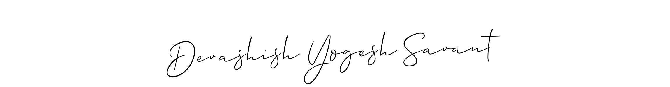 Make a beautiful signature design for name Devashish Yogesh Savant. With this signature (Allison_Script) style, you can create a handwritten signature for free. Devashish Yogesh Savant signature style 2 images and pictures png