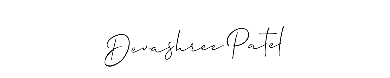 You should practise on your own different ways (Allison_Script) to write your name (Devashree Patel) in signature. don't let someone else do it for you. Devashree Patel signature style 2 images and pictures png