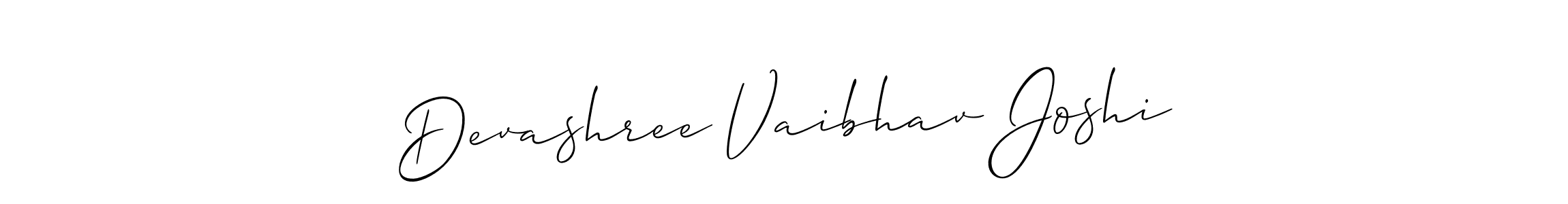 Make a short Devashree Vaibhav Joshi signature style. Manage your documents anywhere anytime using Allison_Script. Create and add eSignatures, submit forms, share and send files easily. Devashree Vaibhav Joshi signature style 2 images and pictures png