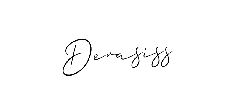You should practise on your own different ways (Allison_Script) to write your name (Devasiss) in signature. don't let someone else do it for you. Devasiss signature style 2 images and pictures png