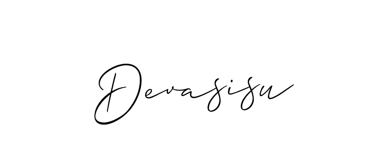How to make Devasisu signature? Allison_Script is a professional autograph style. Create handwritten signature for Devasisu name. Devasisu signature style 2 images and pictures png