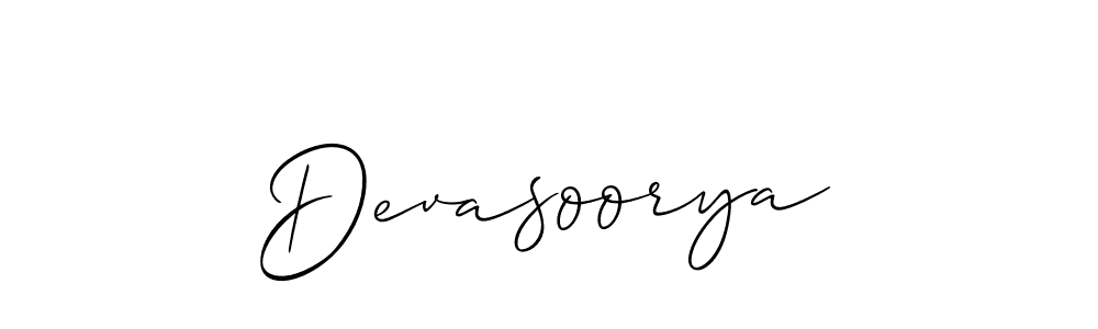 Allison_Script is a professional signature style that is perfect for those who want to add a touch of class to their signature. It is also a great choice for those who want to make their signature more unique. Get Devasoorya name to fancy signature for free. Devasoorya signature style 2 images and pictures png