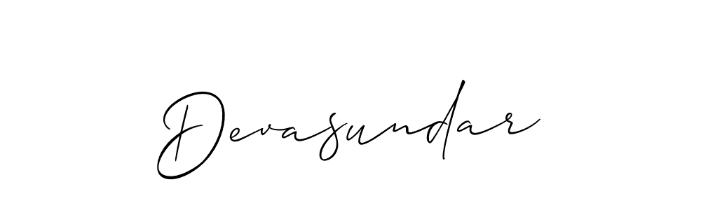 It looks lik you need a new signature style for name Devasundar. Design unique handwritten (Allison_Script) signature with our free signature maker in just a few clicks. Devasundar signature style 2 images and pictures png