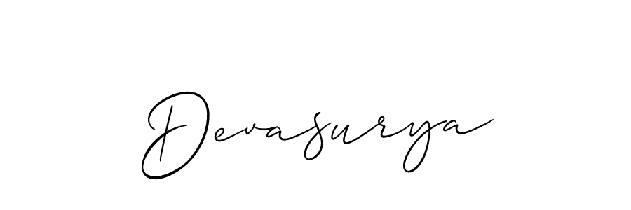 Make a beautiful signature design for name Devasurya. With this signature (Allison_Script) style, you can create a handwritten signature for free. Devasurya signature style 2 images and pictures png