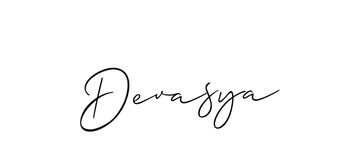 It looks lik you need a new signature style for name Devasya. Design unique handwritten (Allison_Script) signature with our free signature maker in just a few clicks. Devasya signature style 2 images and pictures png