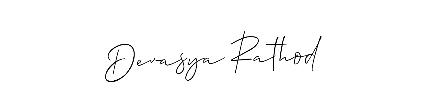 Create a beautiful signature design for name Devasya Rathod. With this signature (Allison_Script) fonts, you can make a handwritten signature for free. Devasya Rathod signature style 2 images and pictures png