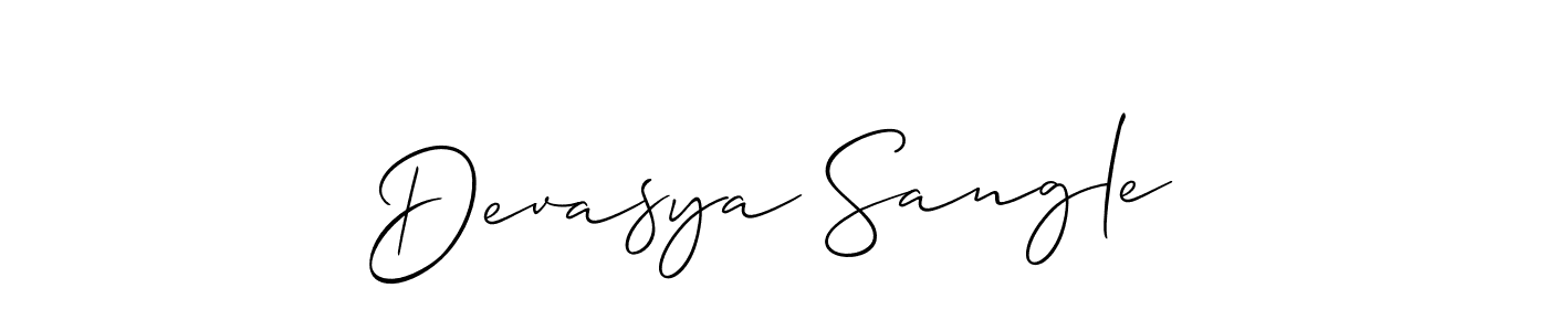 How to Draw Devasya Sangle signature style? Allison_Script is a latest design signature styles for name Devasya Sangle. Devasya Sangle signature style 2 images and pictures png