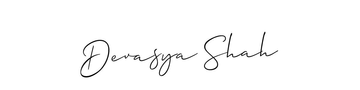 How to make Devasya Shah name signature. Use Allison_Script style for creating short signs online. This is the latest handwritten sign. Devasya Shah signature style 2 images and pictures png