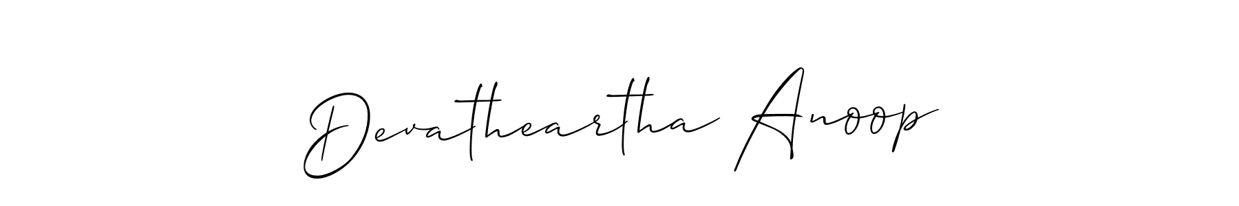 How to Draw Devatheartha Anoop signature style? Allison_Script is a latest design signature styles for name Devatheartha Anoop. Devatheartha Anoop signature style 2 images and pictures png