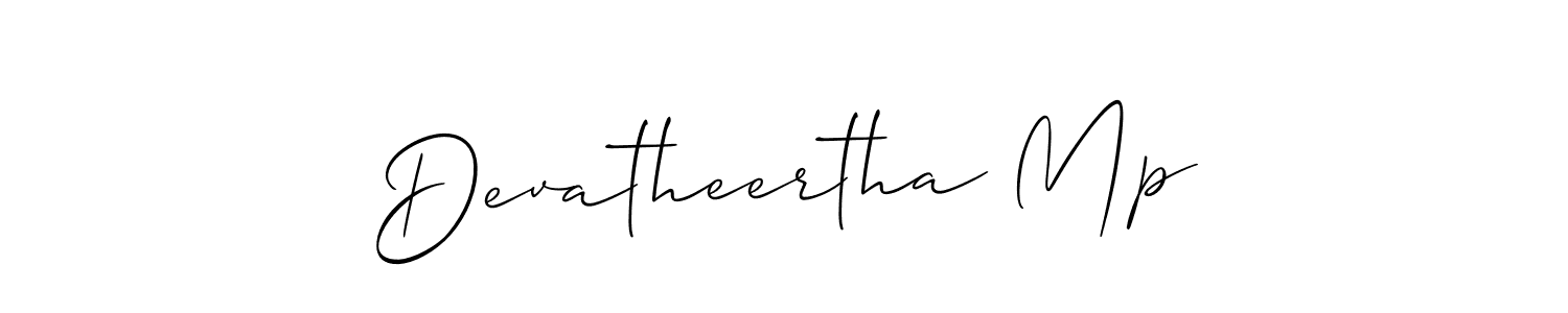 Similarly Allison_Script is the best handwritten signature design. Signature creator online .You can use it as an online autograph creator for name Devatheertha Mp. Devatheertha Mp signature style 2 images and pictures png