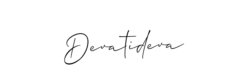 How to make Devatideva signature? Allison_Script is a professional autograph style. Create handwritten signature for Devatideva name. Devatideva signature style 2 images and pictures png