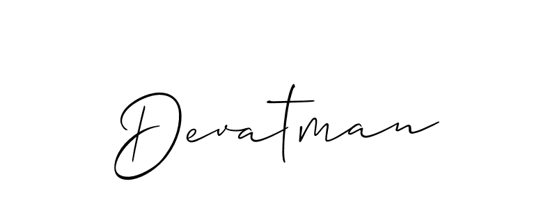 Make a beautiful signature design for name Devatman. With this signature (Allison_Script) style, you can create a handwritten signature for free. Devatman signature style 2 images and pictures png