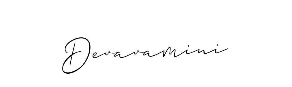 Create a beautiful signature design for name Devavamini. With this signature (Allison_Script) fonts, you can make a handwritten signature for free. Devavamini signature style 2 images and pictures png