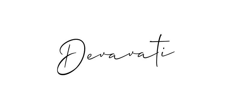 Create a beautiful signature design for name Devavati. With this signature (Allison_Script) fonts, you can make a handwritten signature for free. Devavati signature style 2 images and pictures png
