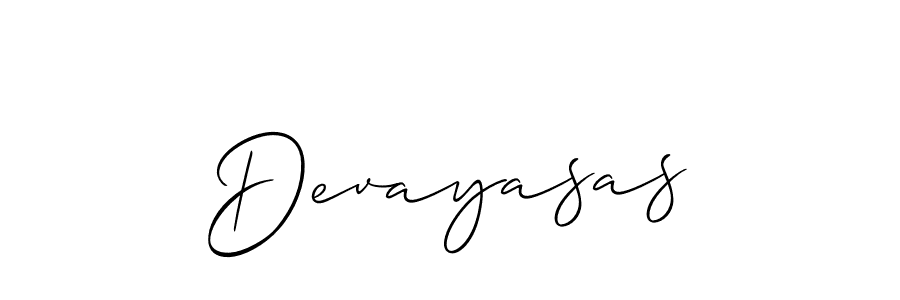 Create a beautiful signature design for name Devayasas. With this signature (Allison_Script) fonts, you can make a handwritten signature for free. Devayasas signature style 2 images and pictures png