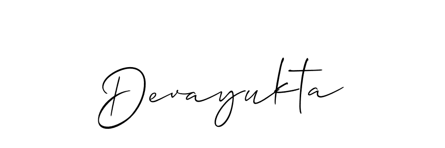 You should practise on your own different ways (Allison_Script) to write your name (Devayukta) in signature. don't let someone else do it for you. Devayukta signature style 2 images and pictures png