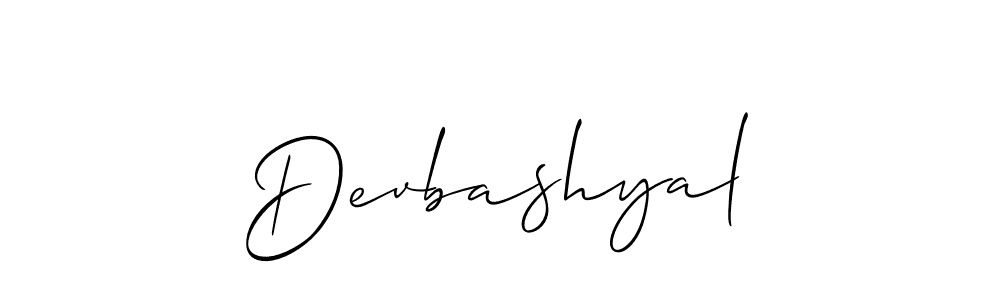 You should practise on your own different ways (Allison_Script) to write your name (Devbashyal) in signature. don't let someone else do it for you. Devbashyal signature style 2 images and pictures png