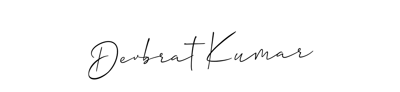 Create a beautiful signature design for name Devbrat Kumar. With this signature (Allison_Script) fonts, you can make a handwritten signature for free. Devbrat Kumar signature style 2 images and pictures png