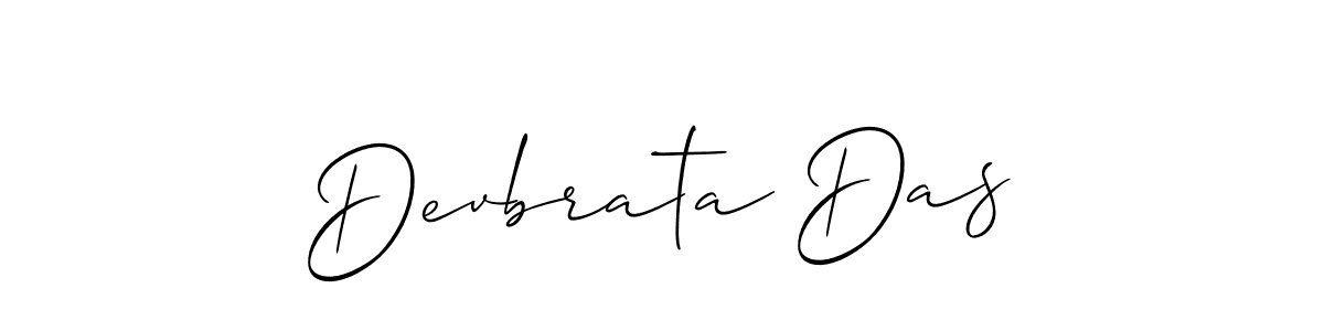 Use a signature maker to create a handwritten signature online. With this signature software, you can design (Allison_Script) your own signature for name Devbrata Das. Devbrata Das signature style 2 images and pictures png