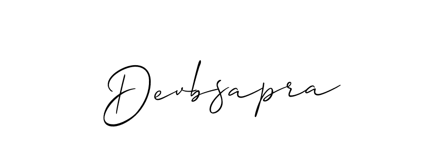 Make a beautiful signature design for name Devbsapra. With this signature (Allison_Script) style, you can create a handwritten signature for free. Devbsapra signature style 2 images and pictures png