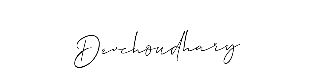 Also we have Devchoudhary name is the best signature style. Create professional handwritten signature collection using Allison_Script autograph style. Devchoudhary signature style 2 images and pictures png