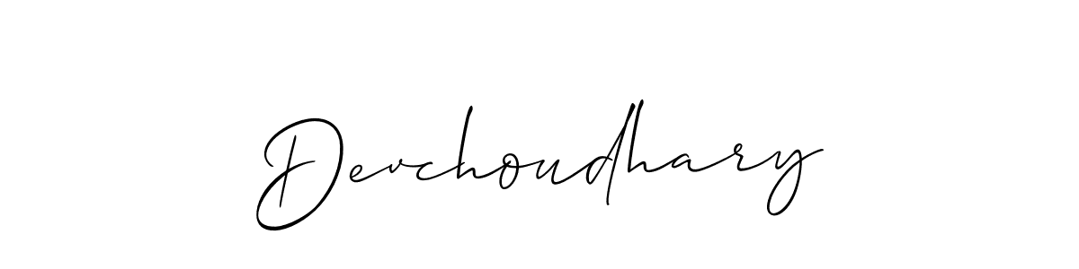 Also we have Devchoudhary name is the best signature style. Create professional handwritten signature collection using Allison_Script autograph style. Devchoudhary signature style 2 images and pictures png