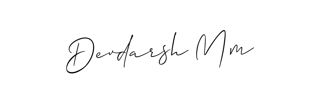 Also we have Devdarsh Mm name is the best signature style. Create professional handwritten signature collection using Allison_Script autograph style. Devdarsh Mm signature style 2 images and pictures png