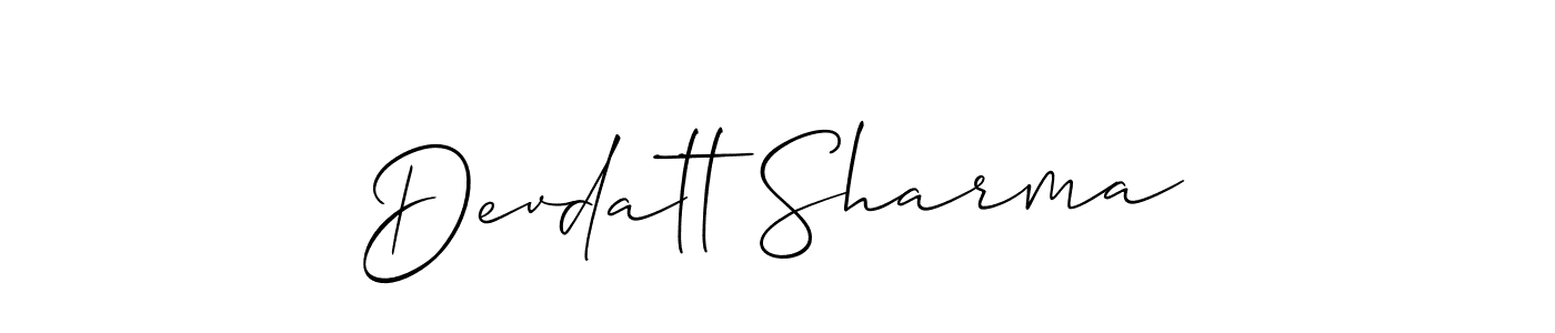 Use a signature maker to create a handwritten signature online. With this signature software, you can design (Allison_Script) your own signature for name Devdatt Sharma. Devdatt Sharma signature style 2 images and pictures png