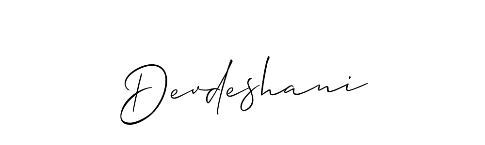 Make a beautiful signature design for name Devdeshani. With this signature (Allison_Script) style, you can create a handwritten signature for free. Devdeshani signature style 2 images and pictures png