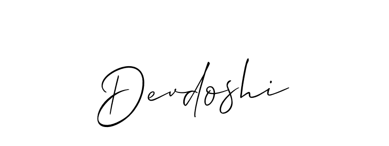 Best and Professional Signature Style for Devdoshi. Allison_Script Best Signature Style Collection. Devdoshi signature style 2 images and pictures png