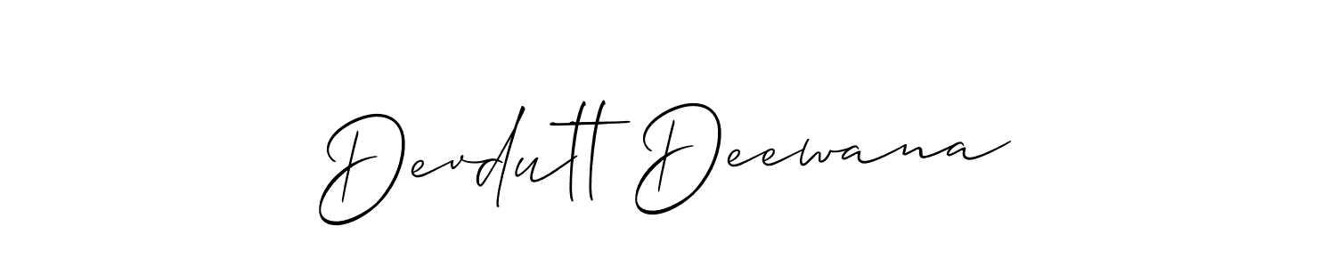 Create a beautiful signature design for name Devdutt Deewana. With this signature (Allison_Script) fonts, you can make a handwritten signature for free. Devdutt Deewana signature style 2 images and pictures png