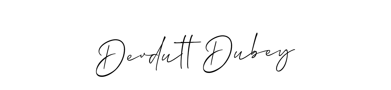 The best way (Allison_Script) to make a short signature is to pick only two or three words in your name. The name Devdutt Dubey include a total of six letters. For converting this name. Devdutt Dubey signature style 2 images and pictures png