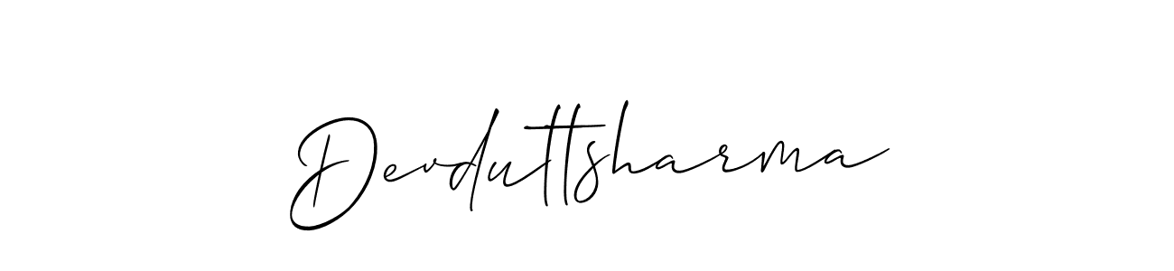 How to make Devduttsharma signature? Allison_Script is a professional autograph style. Create handwritten signature for Devduttsharma name. Devduttsharma signature style 2 images and pictures png