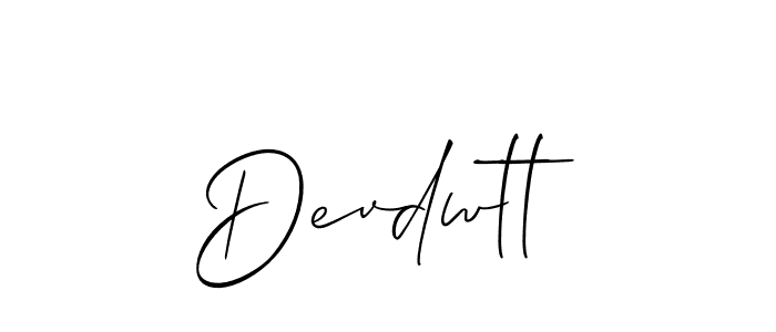 The best way (Allison_Script) to make a short signature is to pick only two or three words in your name. The name Devdwtt include a total of six letters. For converting this name. Devdwtt signature style 2 images and pictures png