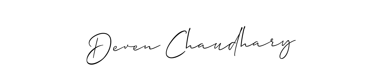 if you are searching for the best signature style for your name Deven Chaudhary. so please give up your signature search. here we have designed multiple signature styles  using Allison_Script. Deven Chaudhary signature style 2 images and pictures png